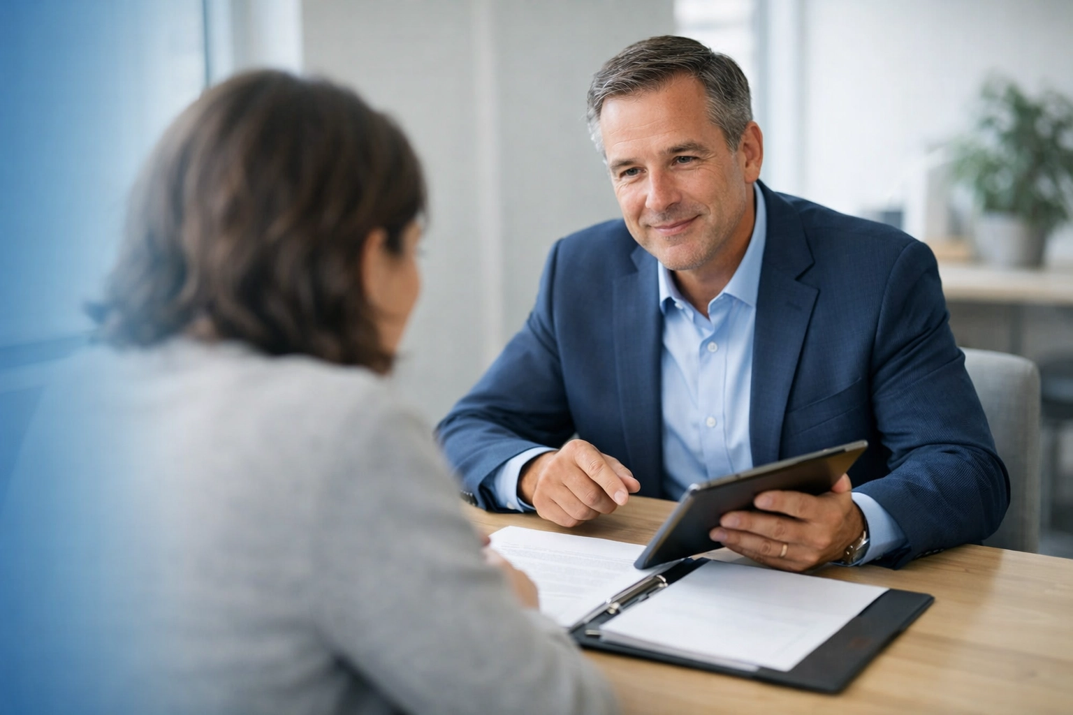 Professional Virginia Beach attorney providing legal guidance to a parent during a child custody case.