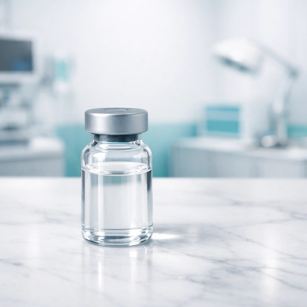 Professional medical vial representing tirzepatide weight loss options and Wegovy substitutes.