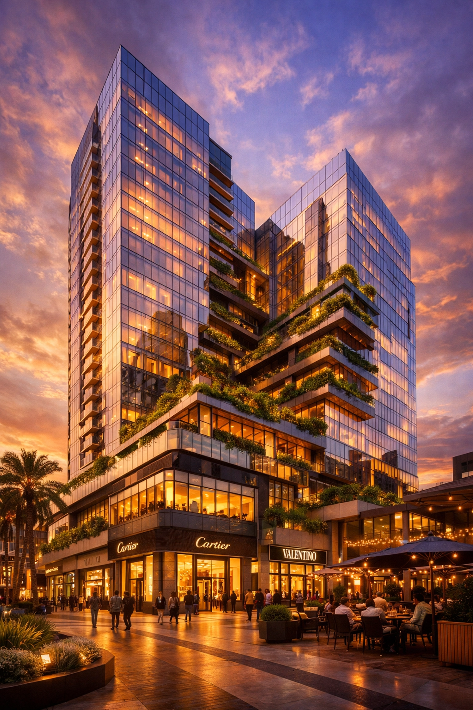 Completed high-end mixed-use development managed via professional superintendent services.