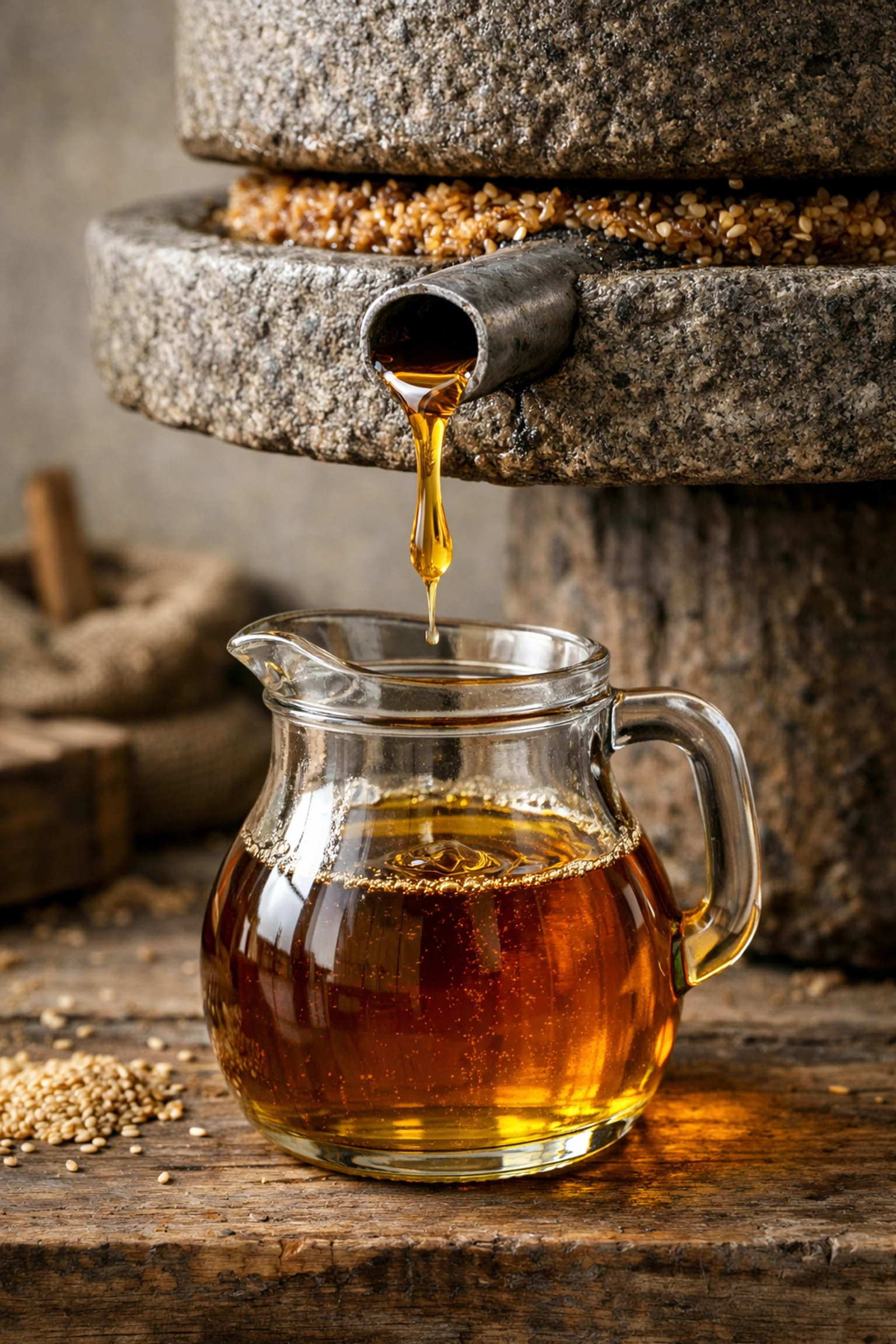 استخلاص زيت السمسم بالطريقة التقليدية لضمان فوائد زيت السمسم الطبيعية