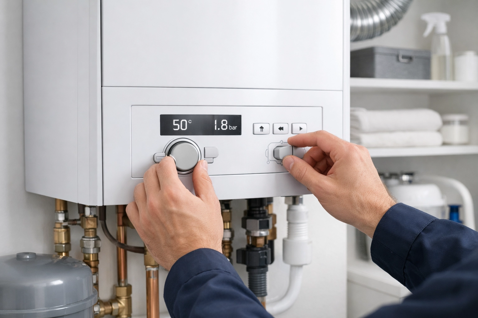 Modern A-rated condensing boiler installation for improved EPC rating