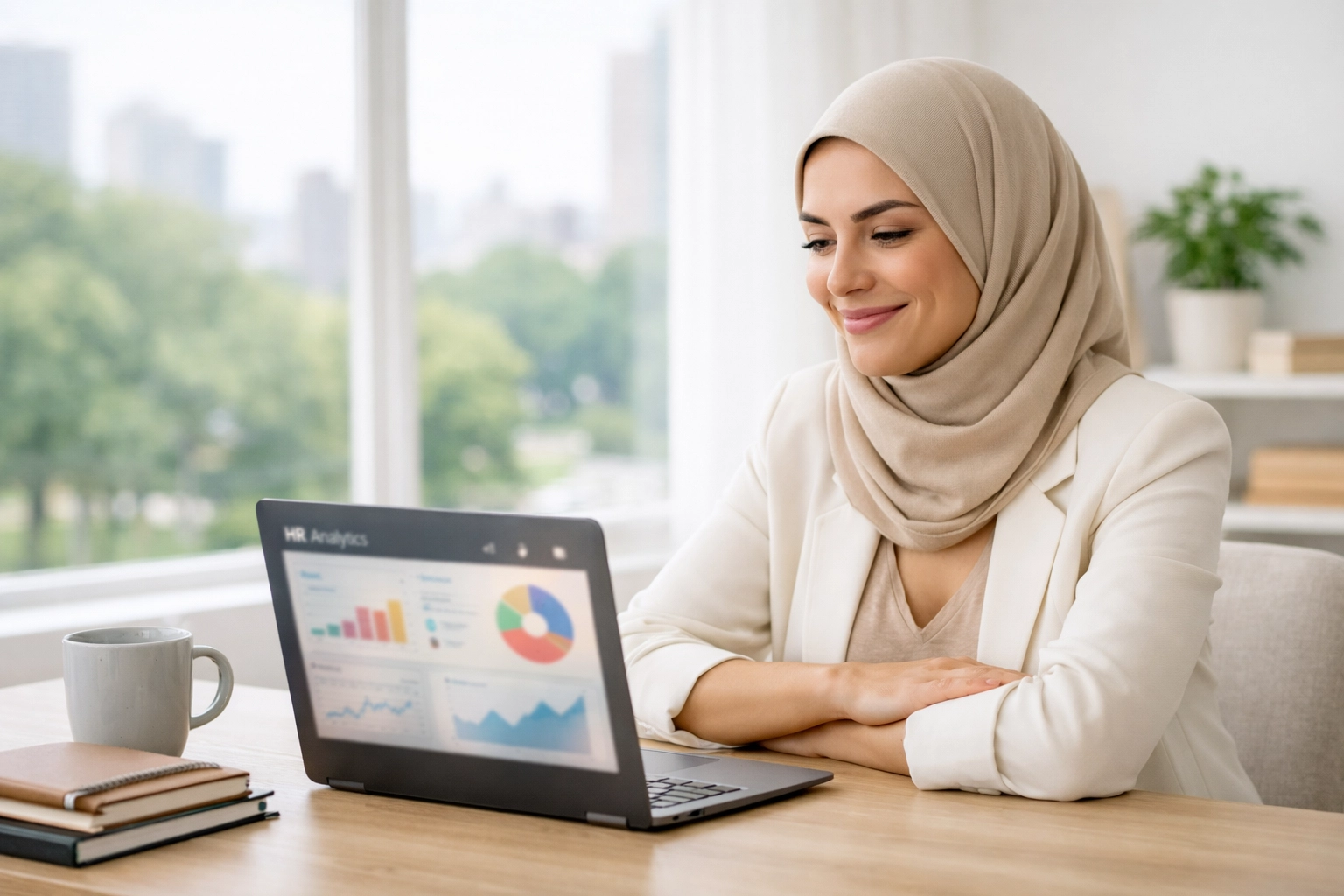 Professional managing small business growth using Fractional HR analytics and scalable HR systems.