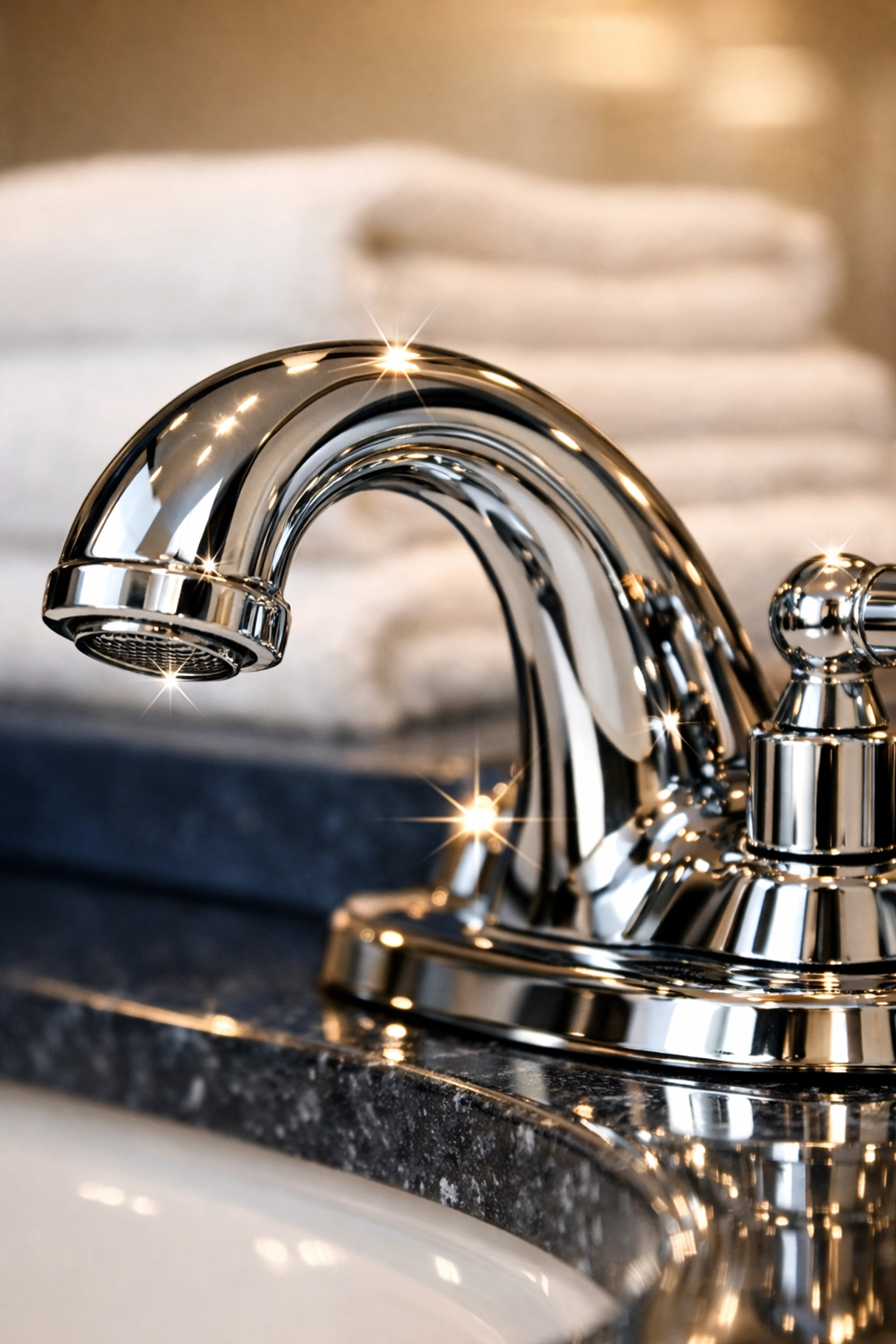 Sparkling chrome bathroom fixtures cleaned to perfection by Wrentham's top house cleaning service.