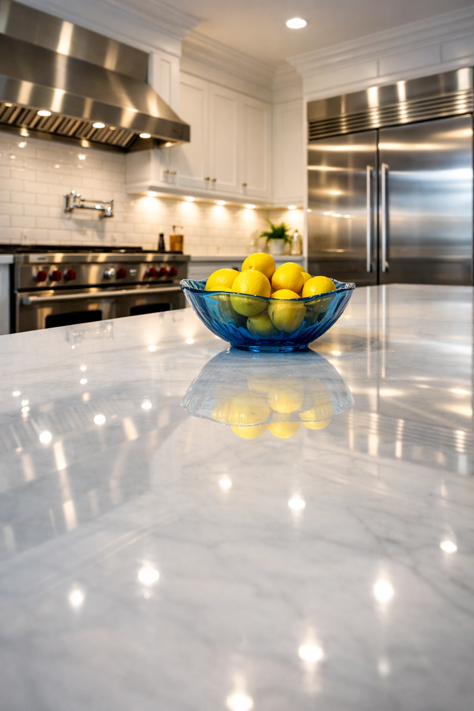 Shiny luxury kitchen in Boston showcasing expert move-in/move-out cleaning services results.
