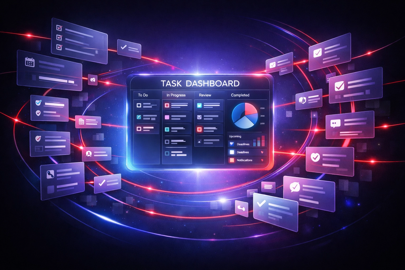 Centralized task management dashboard consolidating workflows from multiple sources