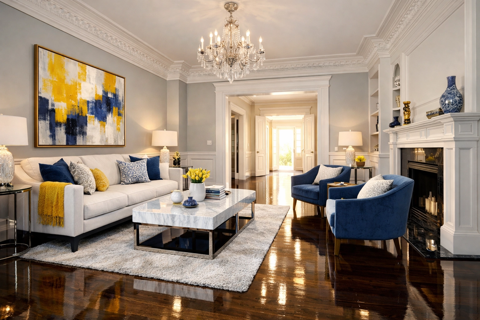 Polished wood floors in a historic Lowell home after thorough move-in/move-out cleaning Lowell.