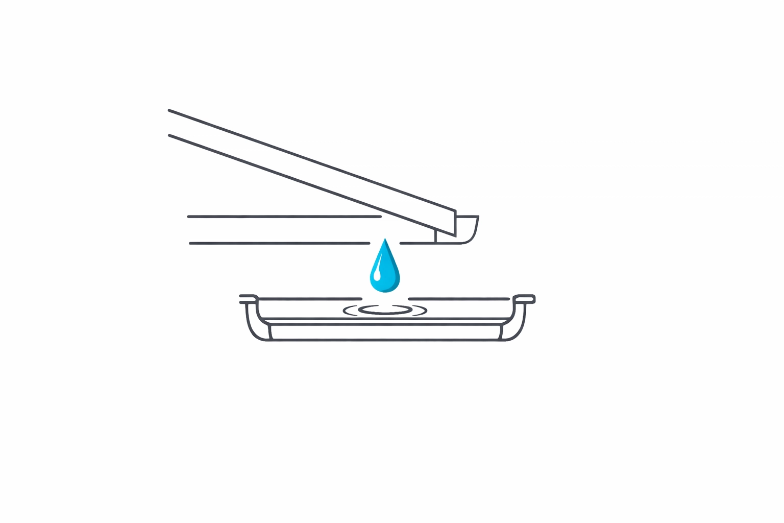 Clean roofline and gutter maintenance illustration for Vancouver strata buildings to stop water leaks.