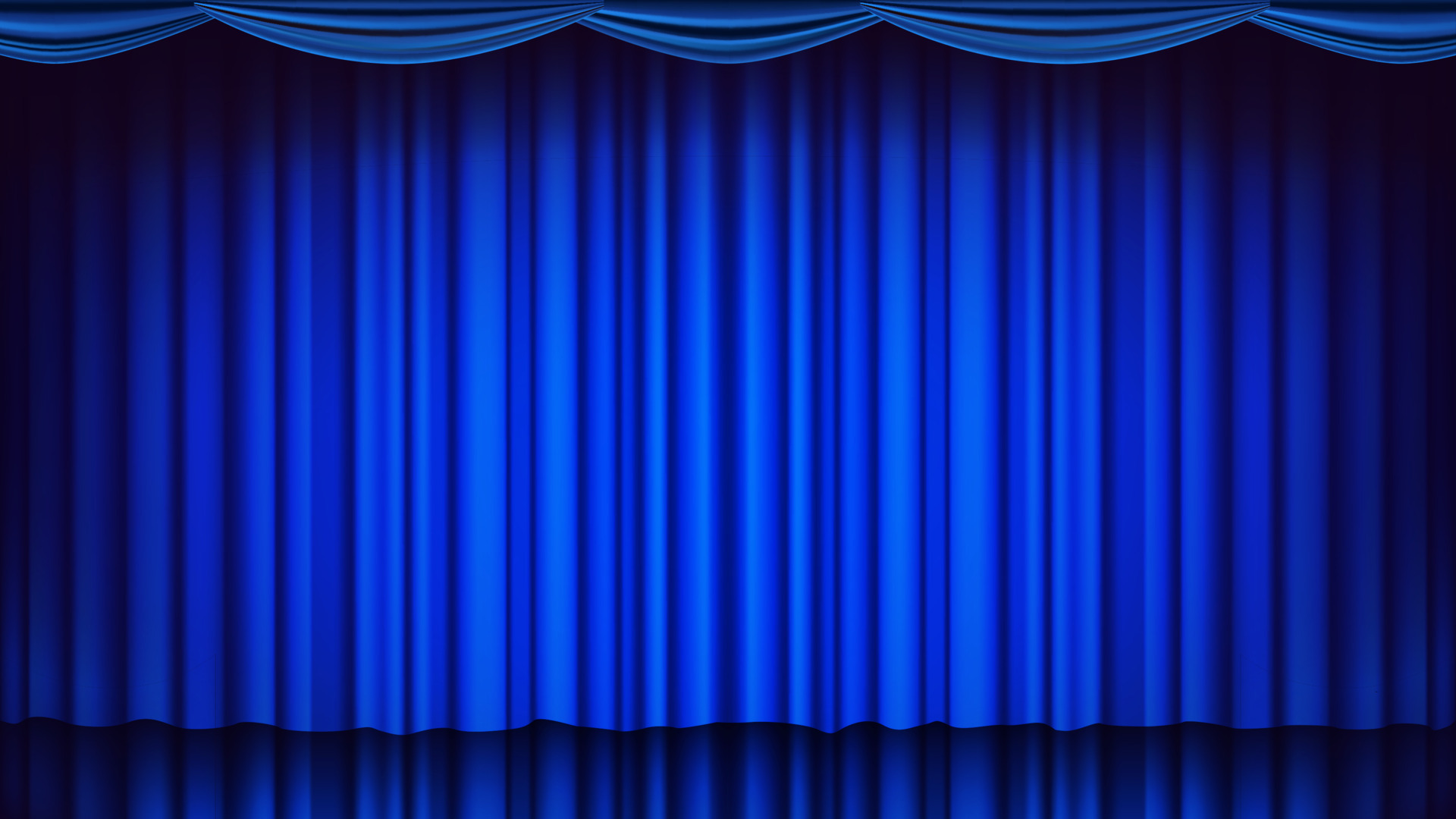 Closed Blue Stage Curtain