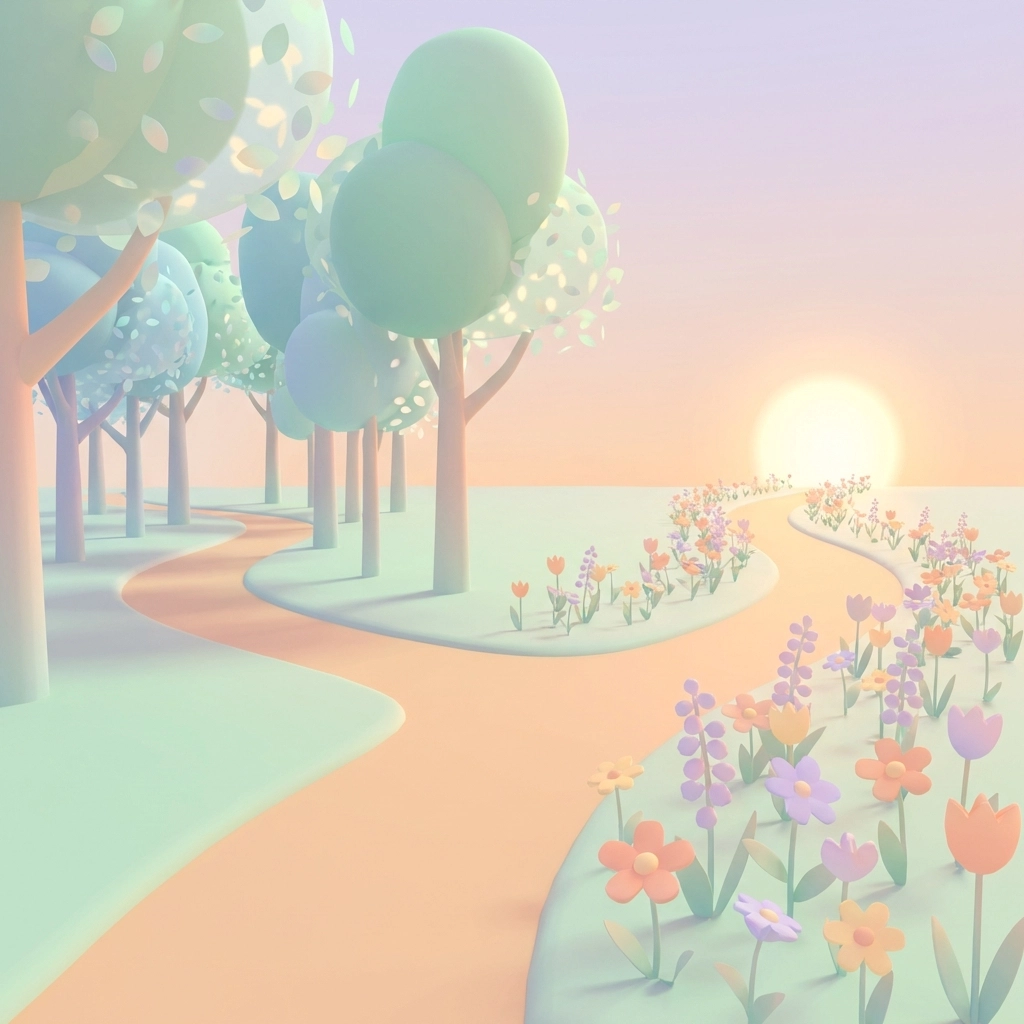 Peaceful meadow with two diverging paths representing choices in parental controls between Bark and Covenant Eyes.