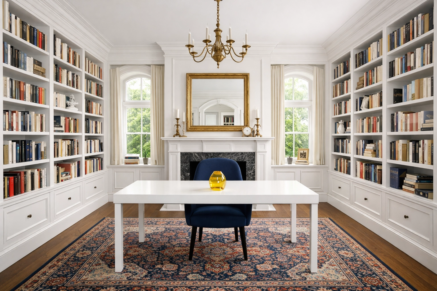 Organized home office showing the cognitive clarity achieved through professional apartment cleaning and house cleaning.