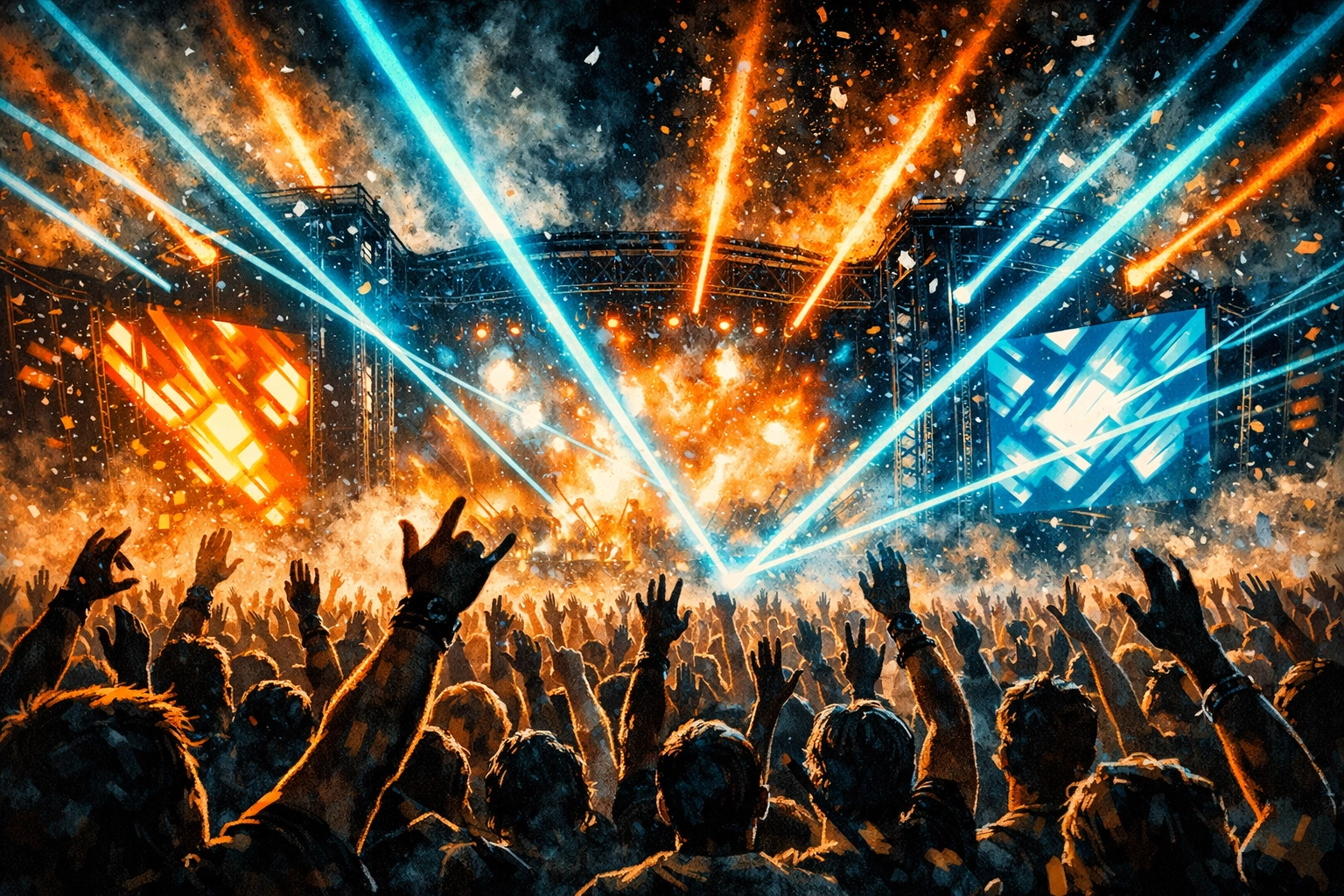 High-energy crowd and laser lights at Ultra Australia, showcasing the ultimate EDM festival experience.