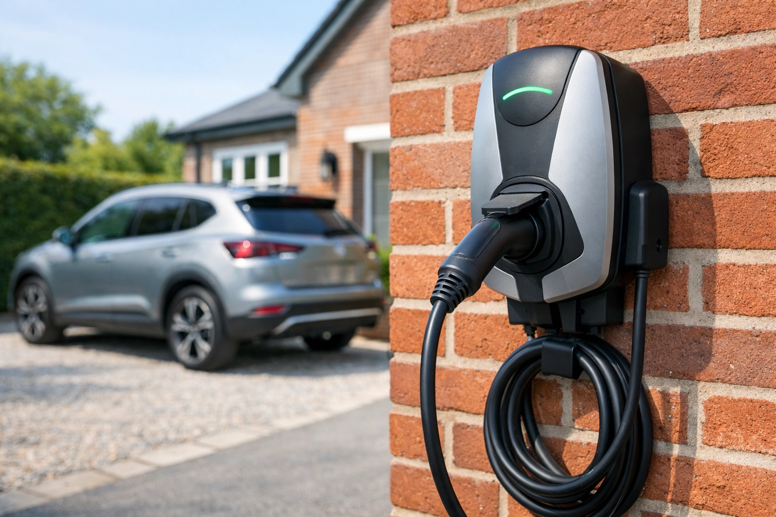 Professional EV charger installation on a Dorset property, ensuring electrical compliance for local landlords.