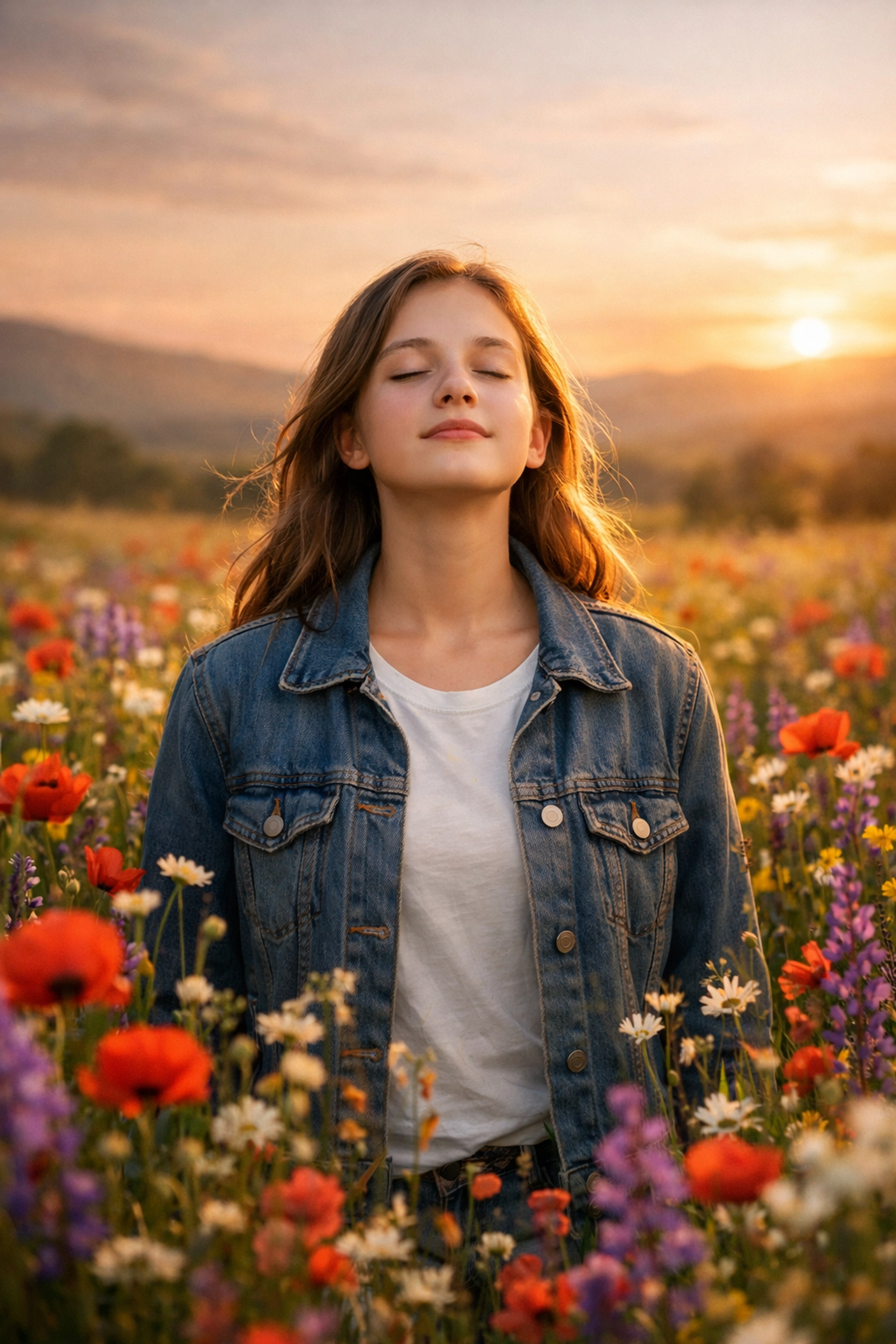 Resilient teenage girl finding peace through a trauma informed behavioral health residential program.
