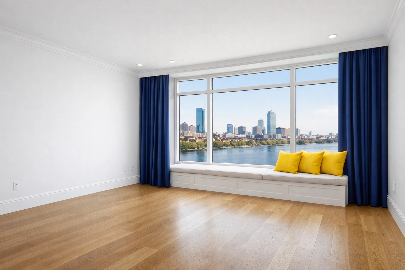 Clean Cambridge living room ready for walkthrough after professional maid service Cambridge.