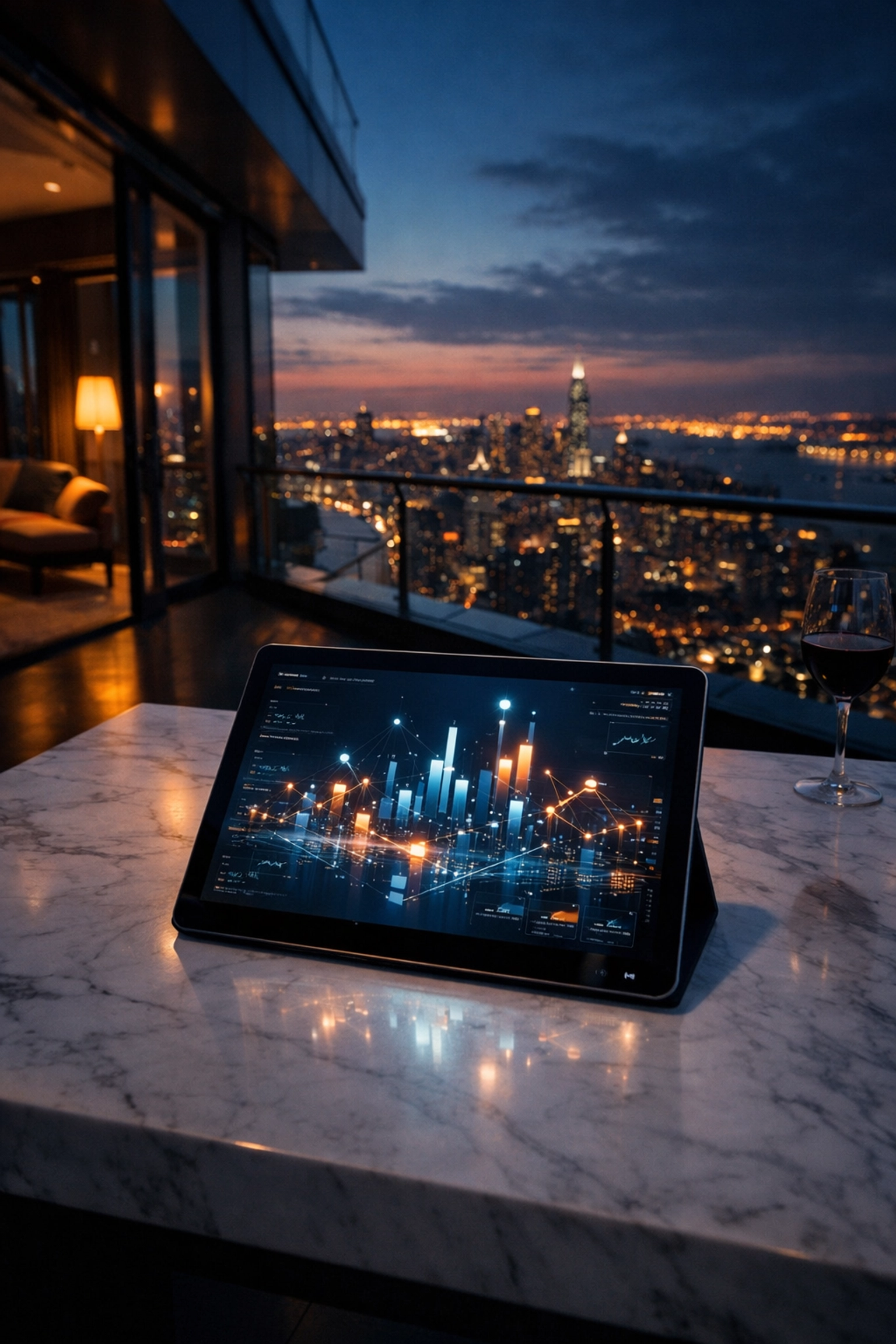 Financial dashboard for accredited investors showing institutional-grade Bitcoin and portfolio data.
