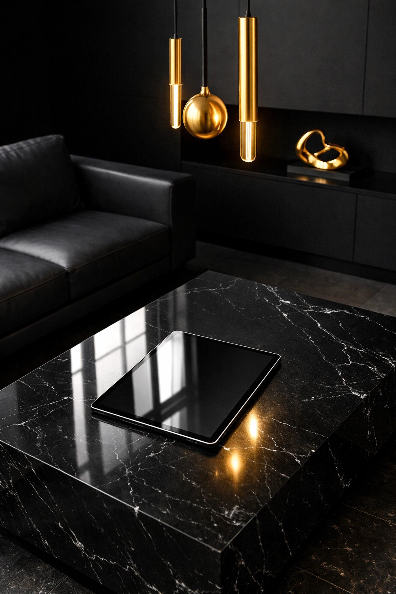 Digital property inventory report displayed on a tablet in a clean, professional rental apartment interior.