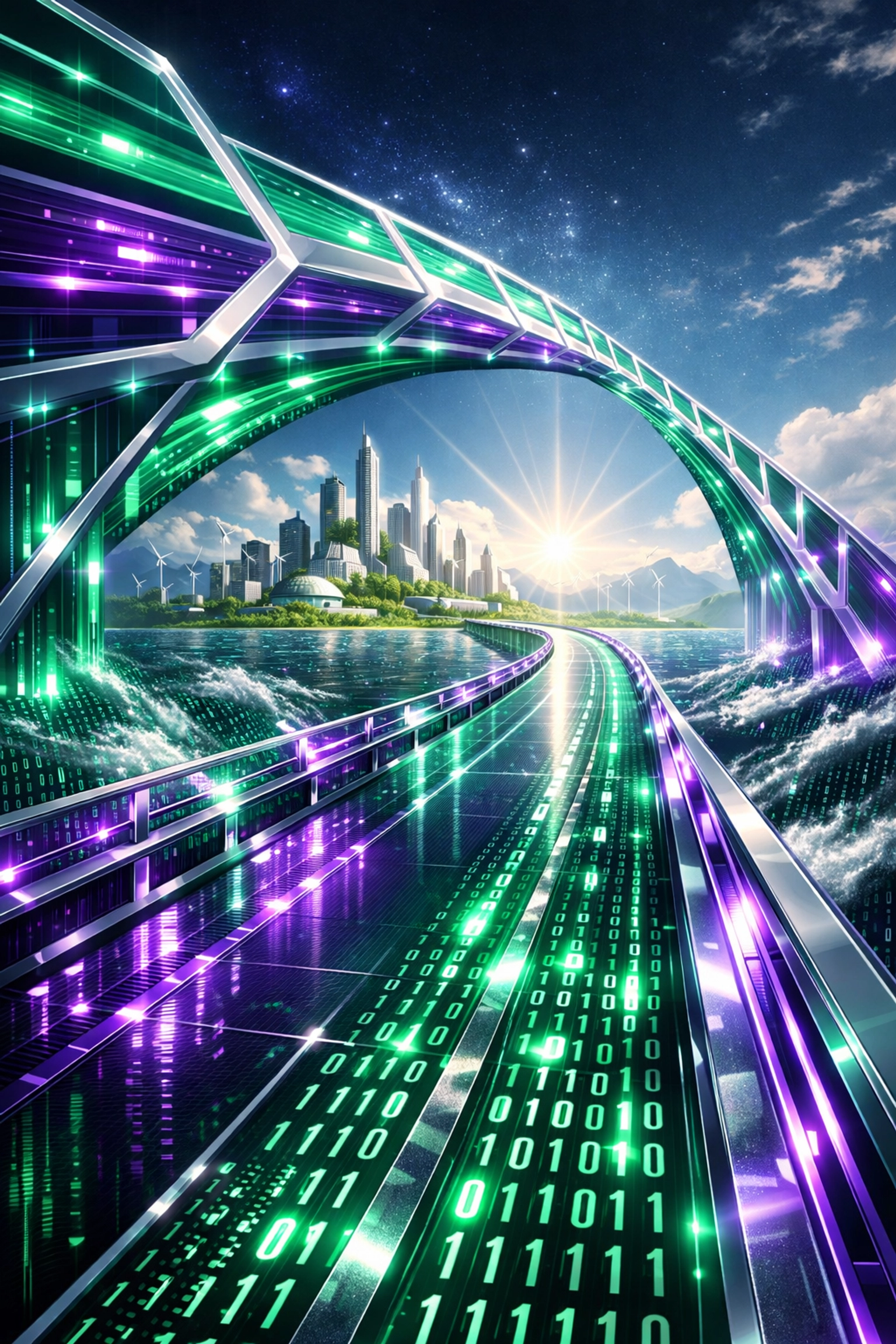 Digitale Brücke für zukunftssichere Governance und verantwortungsvolle KI-Ethik im Unternehmen.