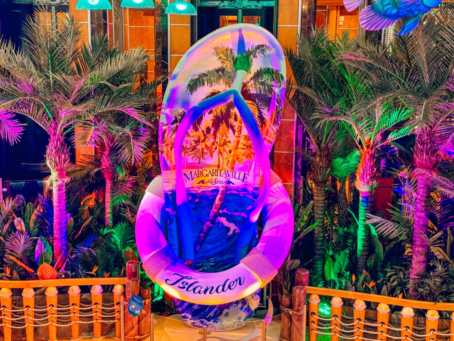 Flip-flop sculpture onboard Margaritaville at Sea Islander.