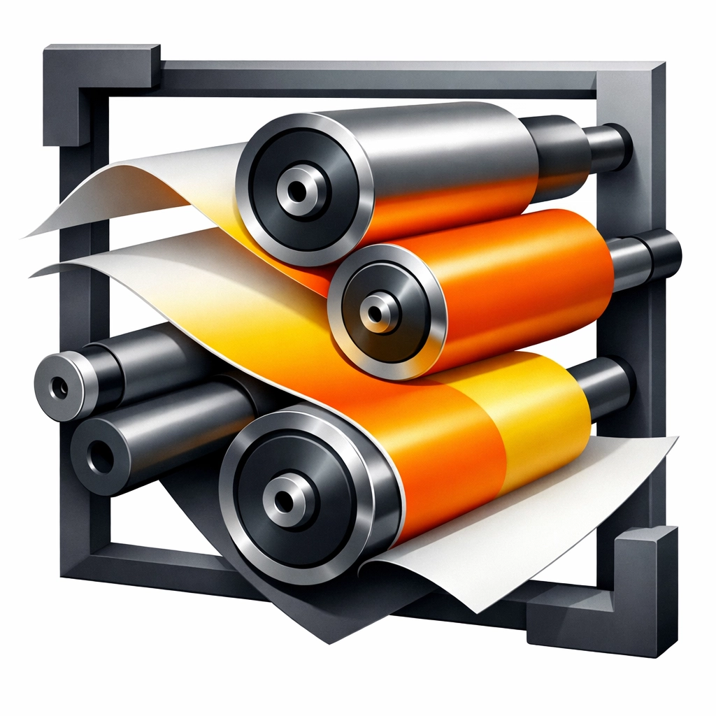 Abstract printing press illustration highlighting consistent brand identity across modern print media.