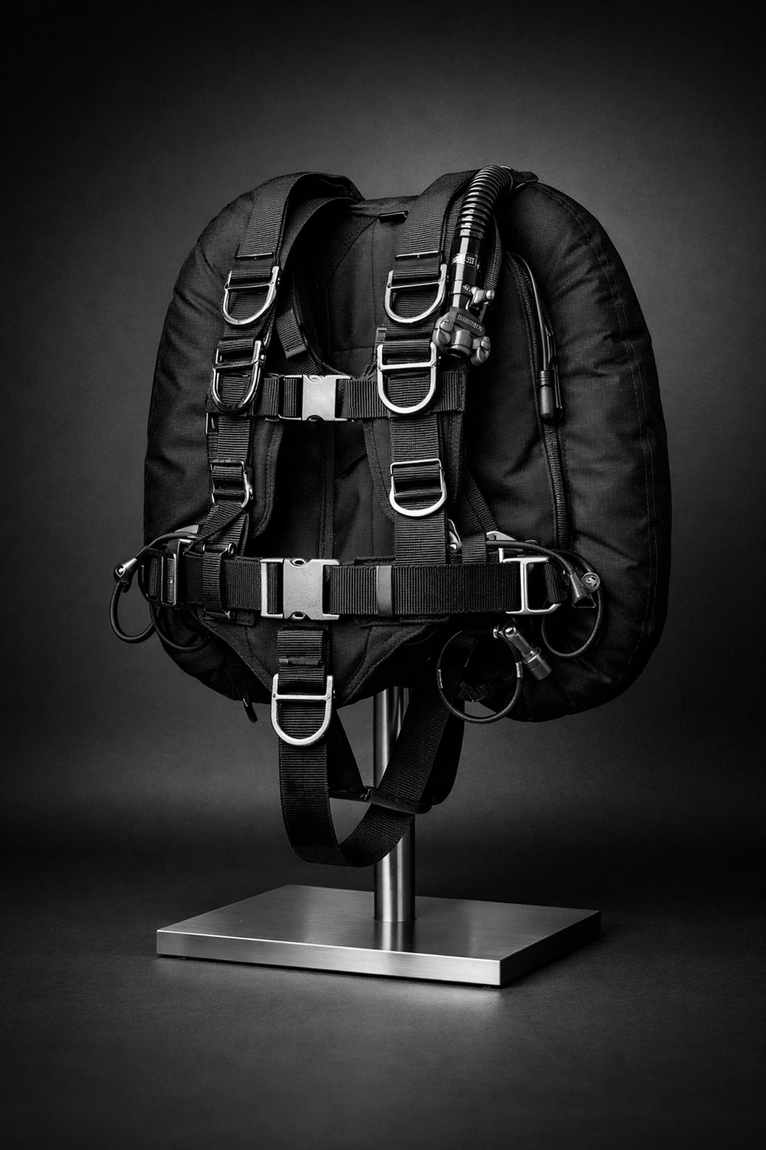 Das modulare xDeep Stealth 2.0 Sidemount Harness und Wing System für Sport- und Tech-Taucher.