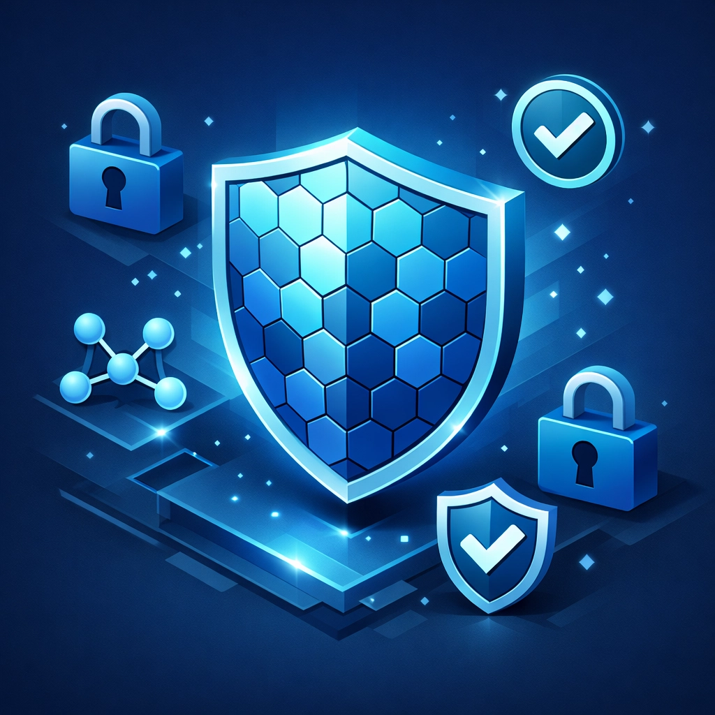 Cybersecurity shield protecting managed IT services from threats