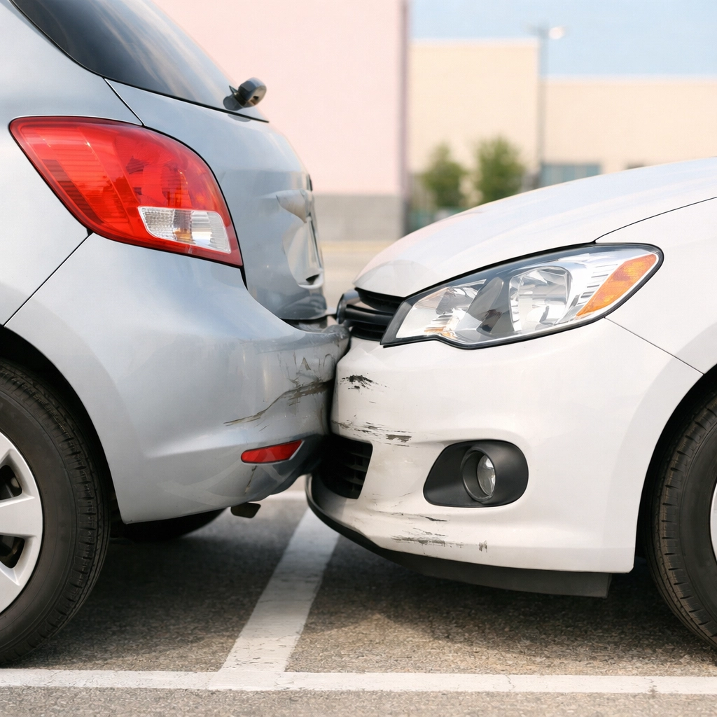Minor car accident with fender damage showing Pennsylvania auto insurance claim scenario