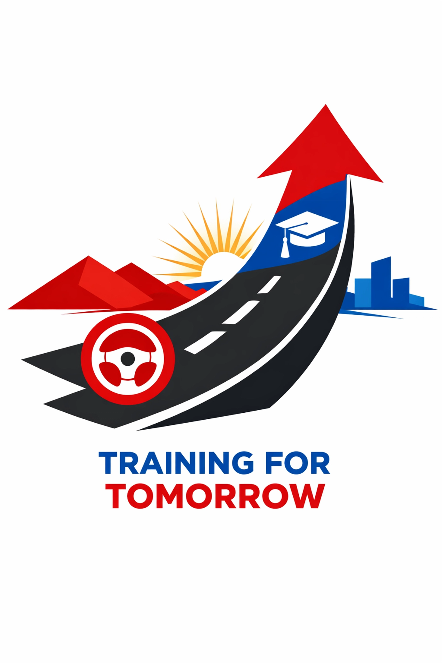 Career path illustration showing progression from HGV driver to qualified transport trainer.