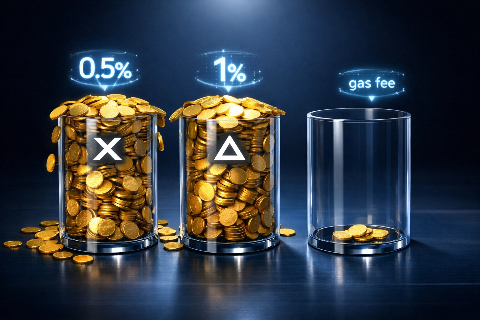 Crypto payment fee comparison showing high transaction costs vs Larecoin's low gas-only fees