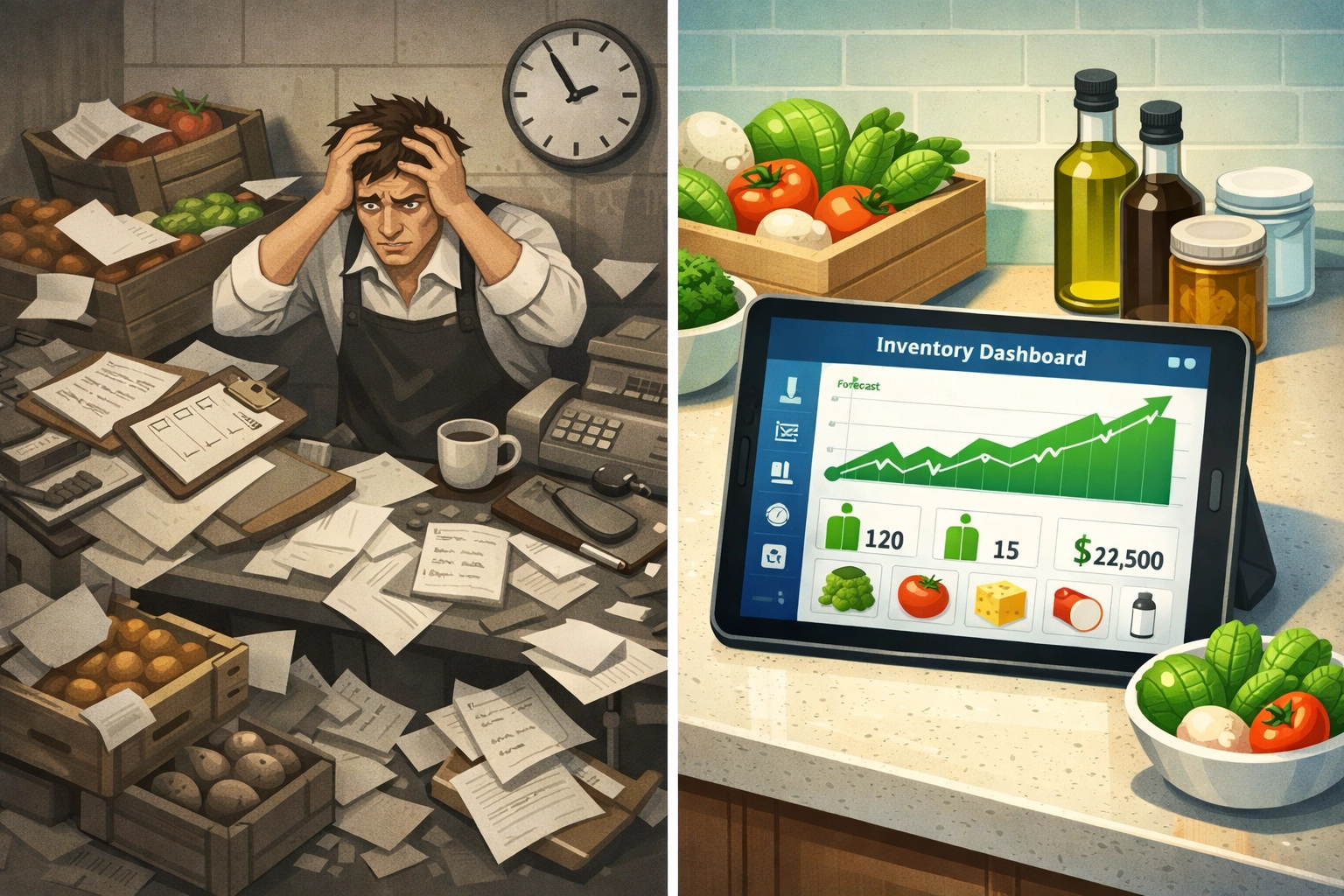 Comparison of manual vs digital inventory management systems for independent restaurants