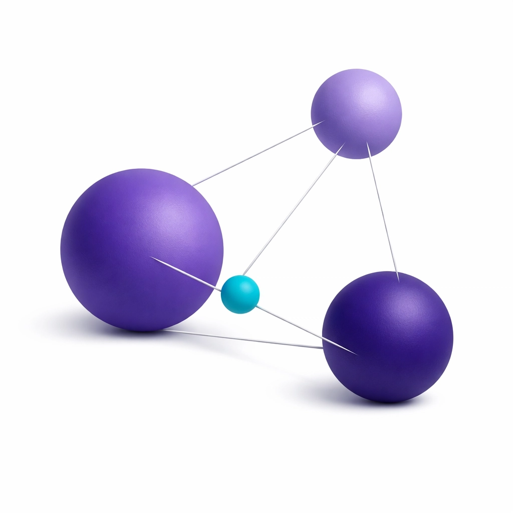 Geometric spheres connected to represent a streamlined accounting and payroll software ecosystem.