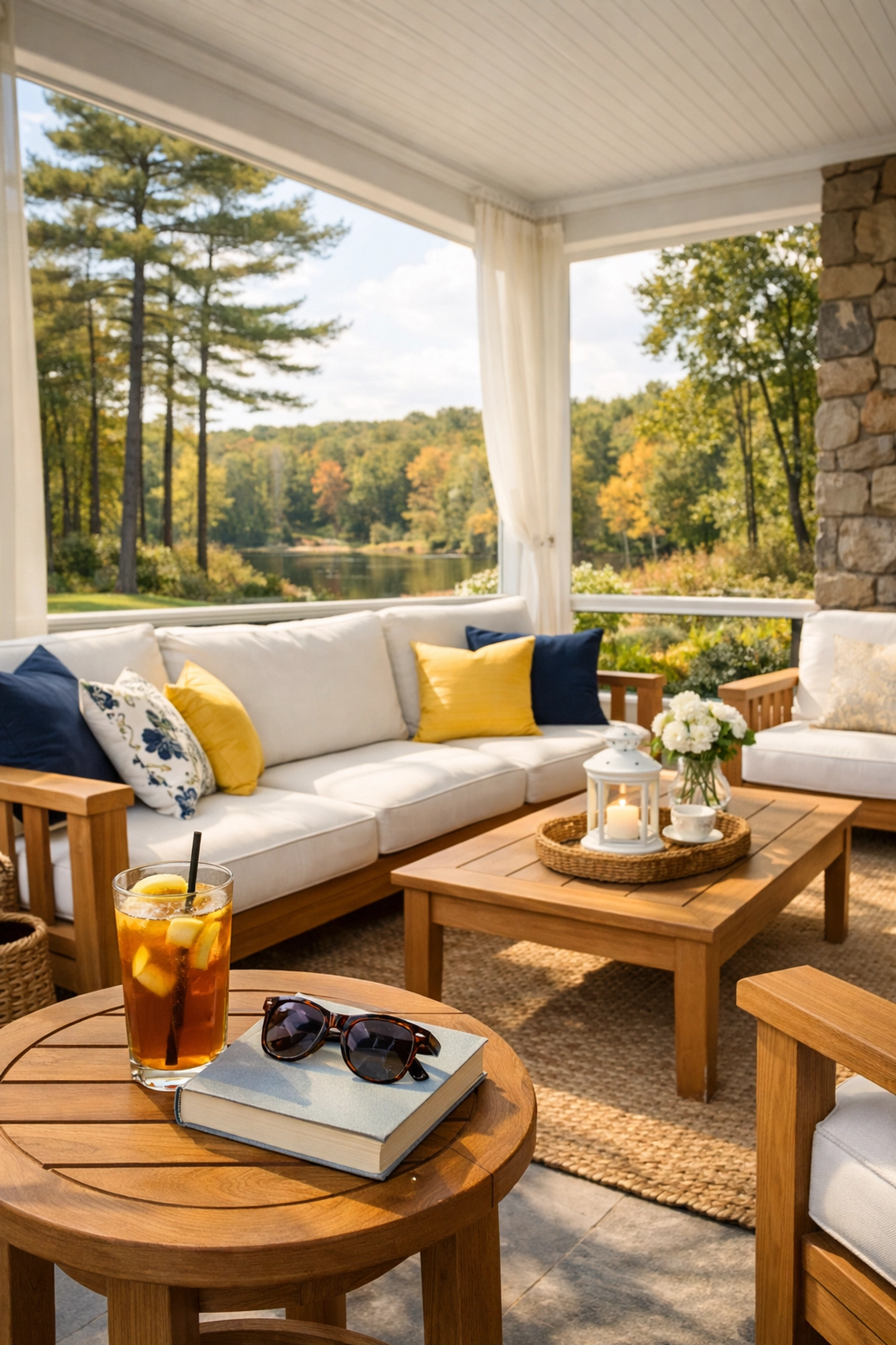 Relaxing sunroom in a large estate maintained by experienced professional cleaners Sudbury MA.