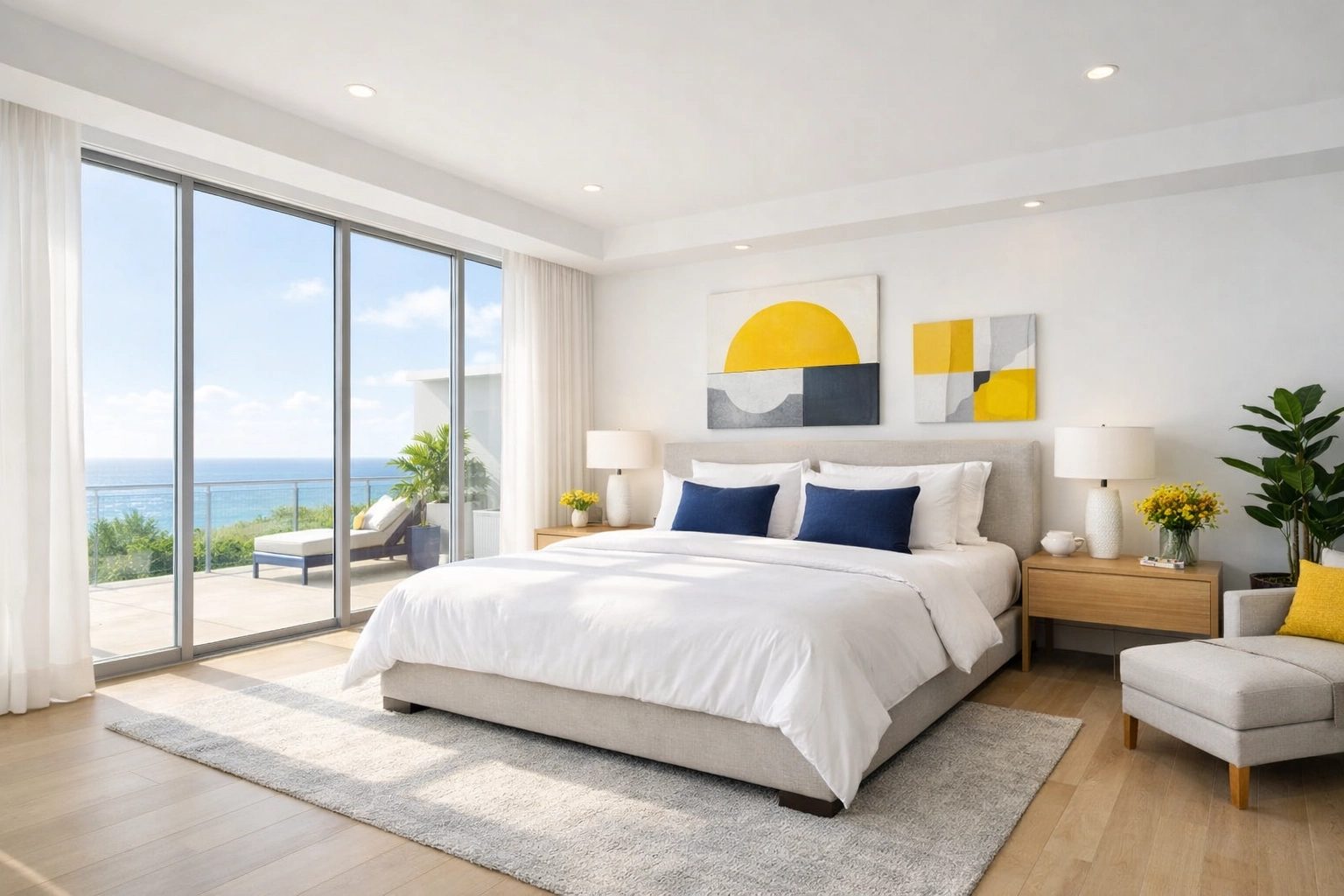 Sunny master bedroom with a well-maintained mattress extending its lifespan and comfort.