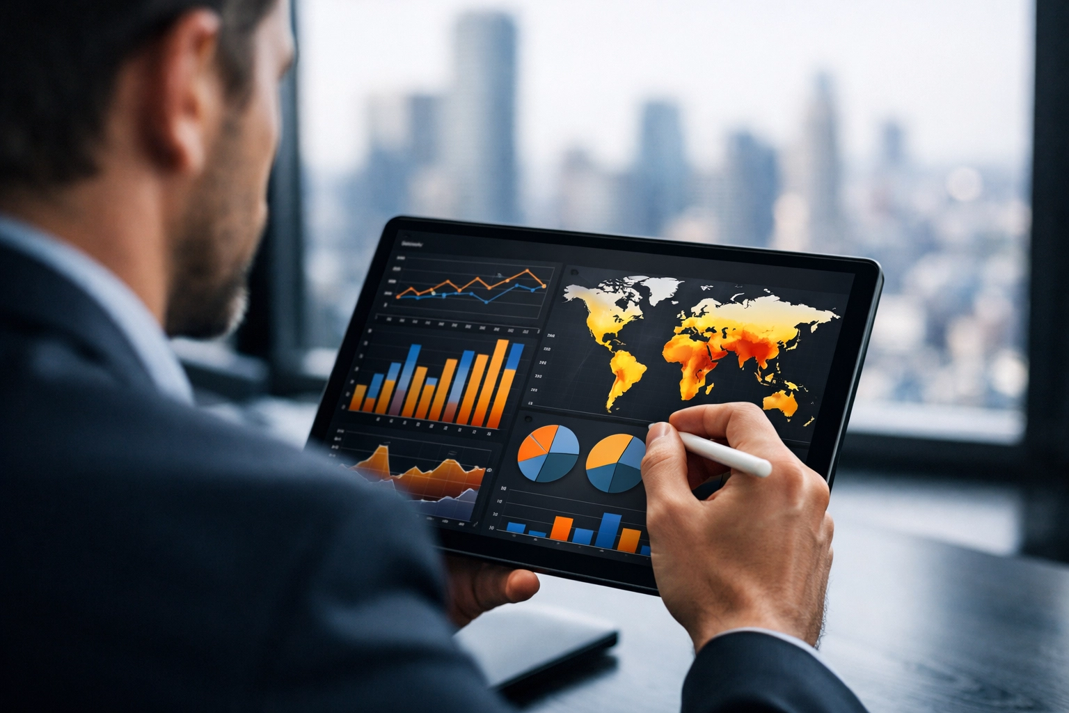 Marketing professional analyzing audience engagement data to optimize national brand strategy and personalization.