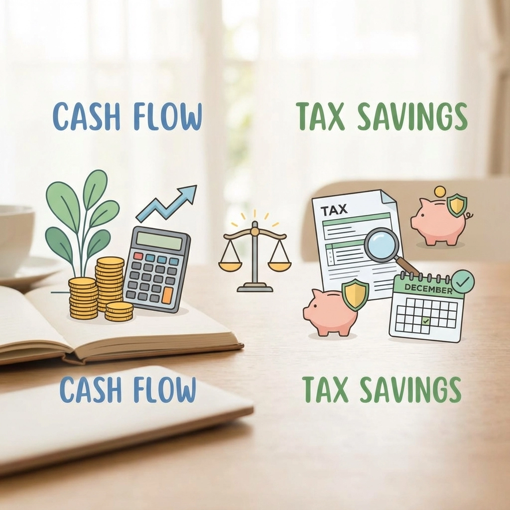Cash Flow vs. Tax Savings: Which Should You Prioritize This December? (And How to Balance Both)