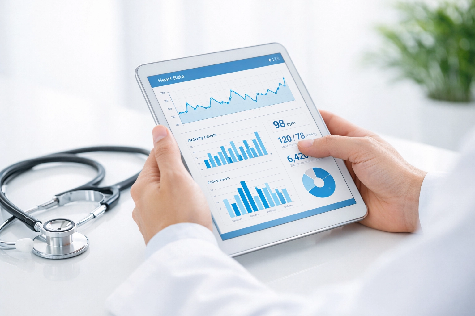 A medical professional monitoring clinical health data for safe weight loss injection supervision.