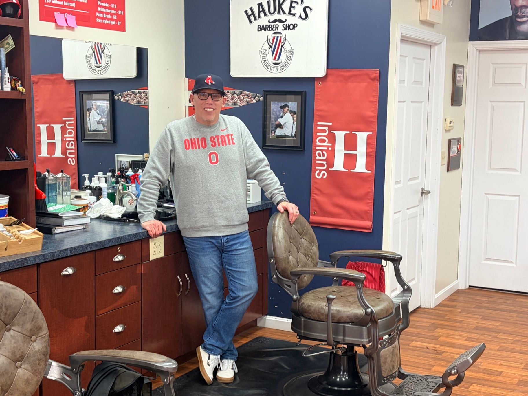 Bobby at Uncle Buck's Barbershop in Hillsboro, Ohio