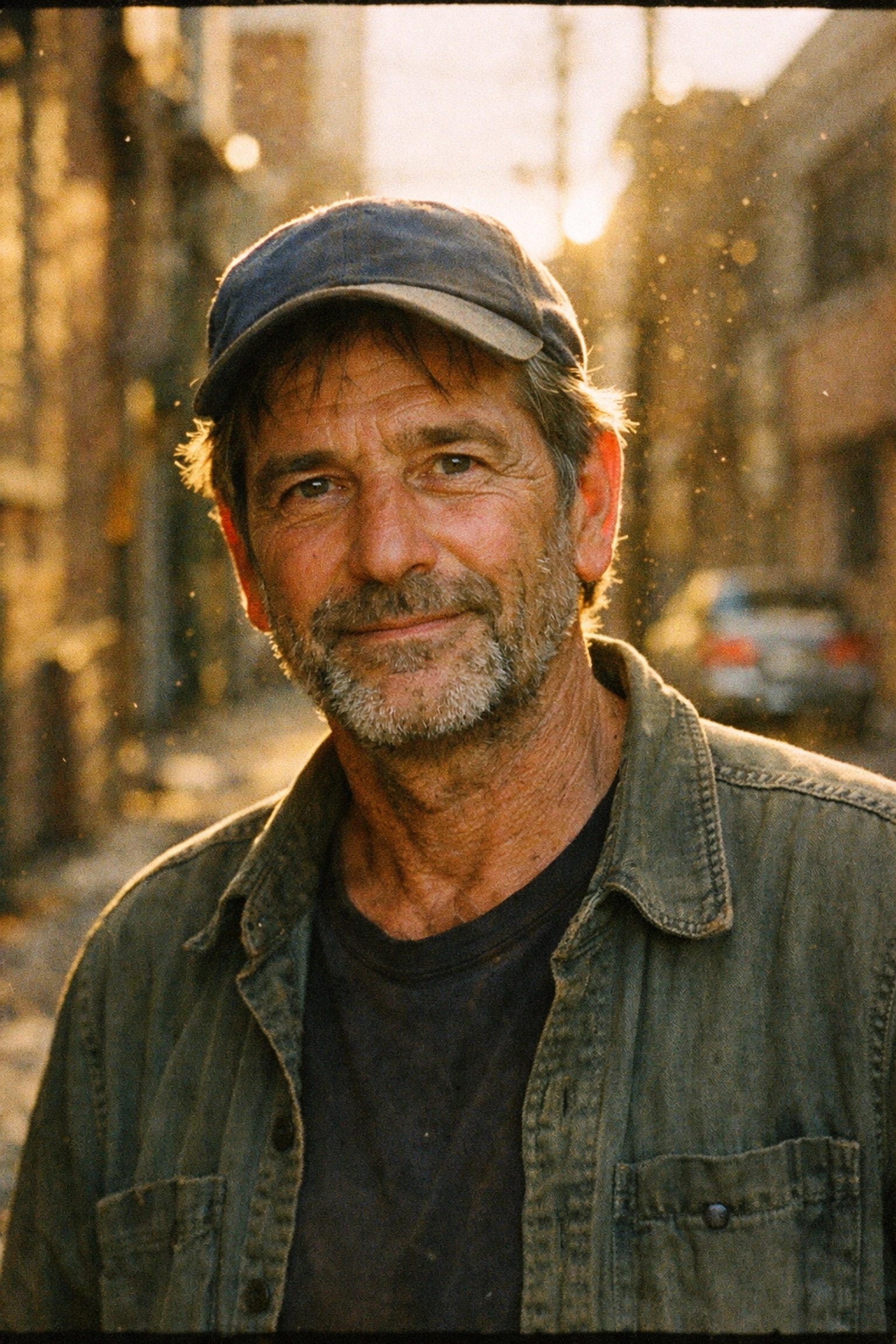 Authentic film portrait of a man in an alley, showing why human touch matters in AI photography news.