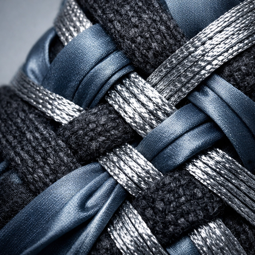 Close-up of intricate avant-garde textile weave representing Latin American cultural memory and resilience.