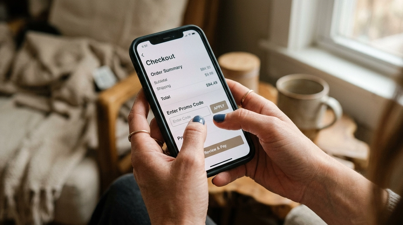 Enter promo code in app checkout