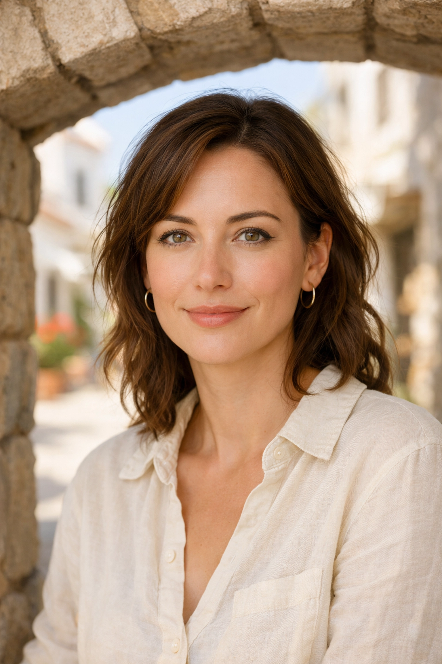 Soft portrait lighting achieved in open shade to avoid harsh shadows and improve skin appearance.