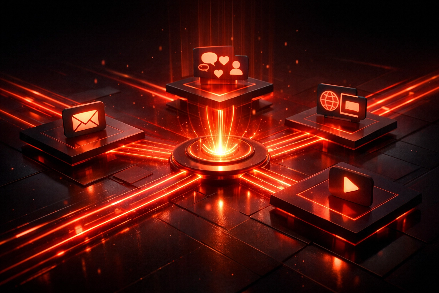 Integrated multi-channel lead generation system connecting email, social, and web platforms