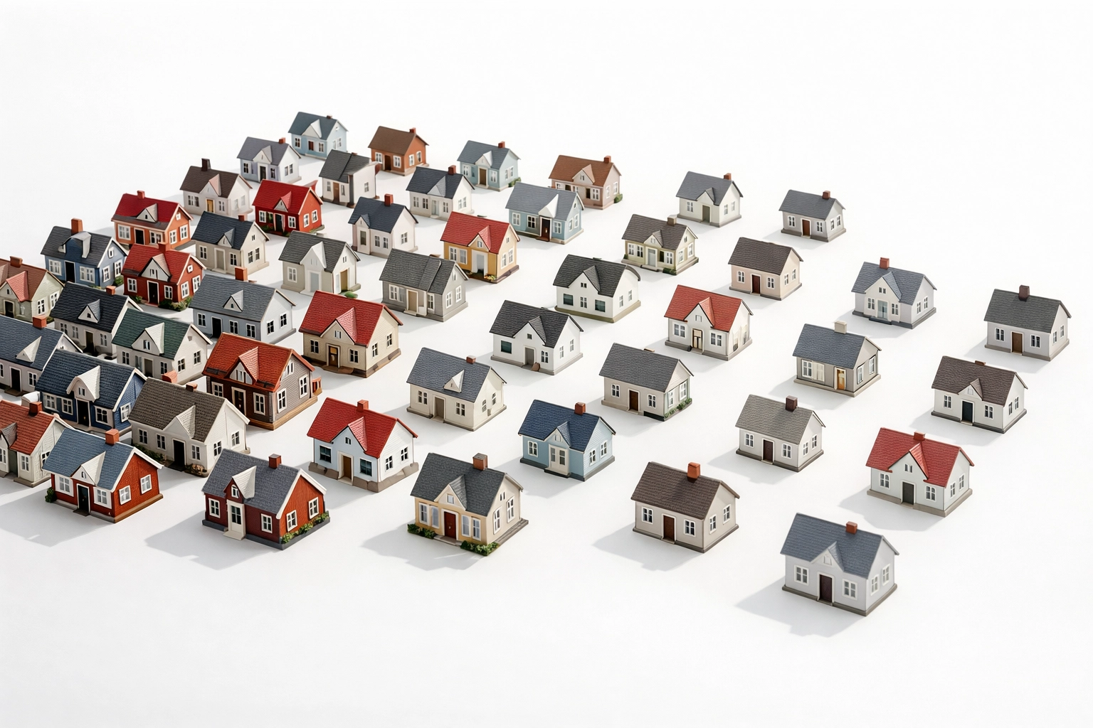 Multiple homes representing real estate inventory levels in Florida and New Jersey markets