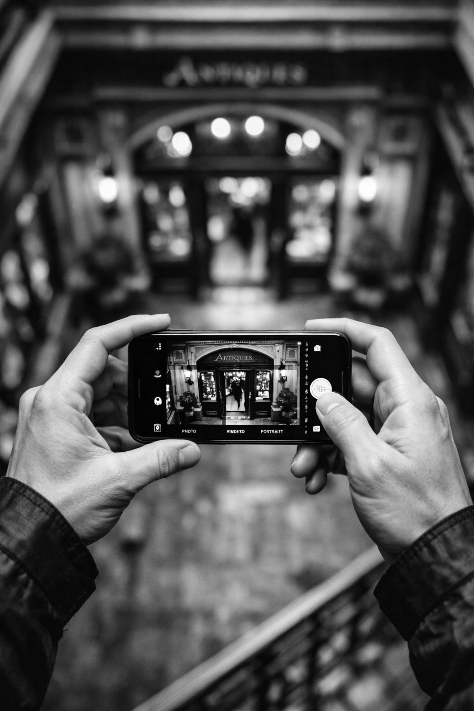 Taking Instagram photo of retail storefront for local business social media
