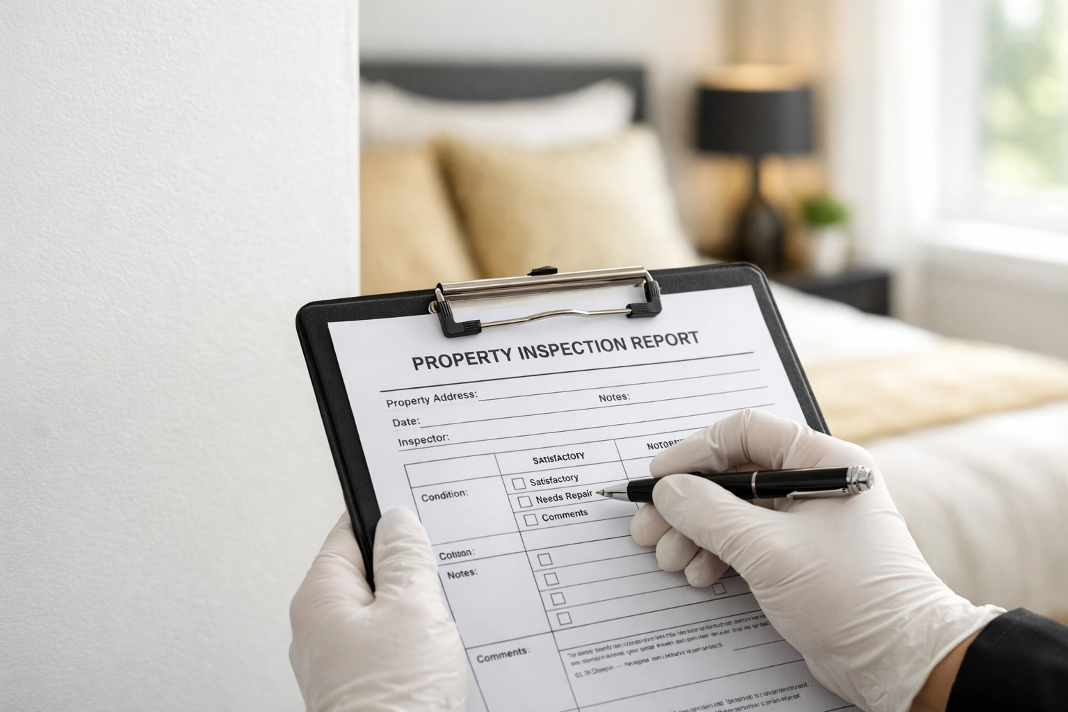 Professional property inspection documentation during mid-term tenancy check