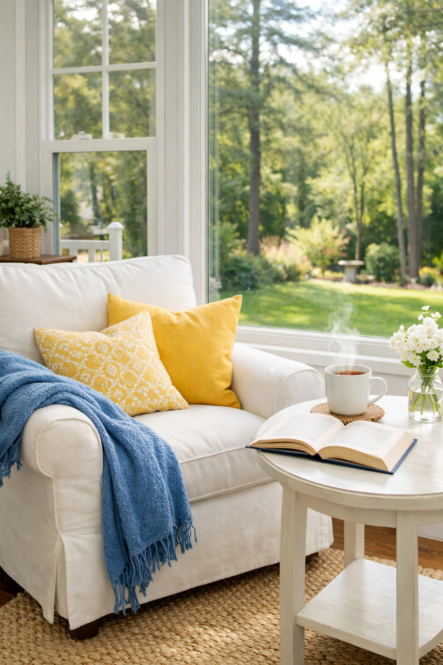 A stress-free, clean Natick home sunroom reflecting professional weekly house cleaning results.