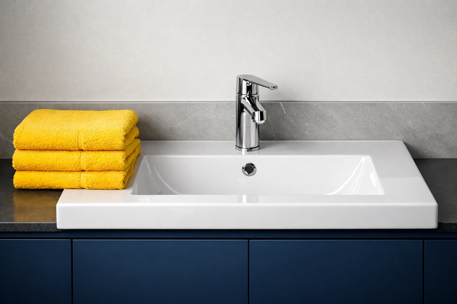 Spotless bathroom sink and vanity in a Canal District apartment after expert move-out cleaning Worcester.