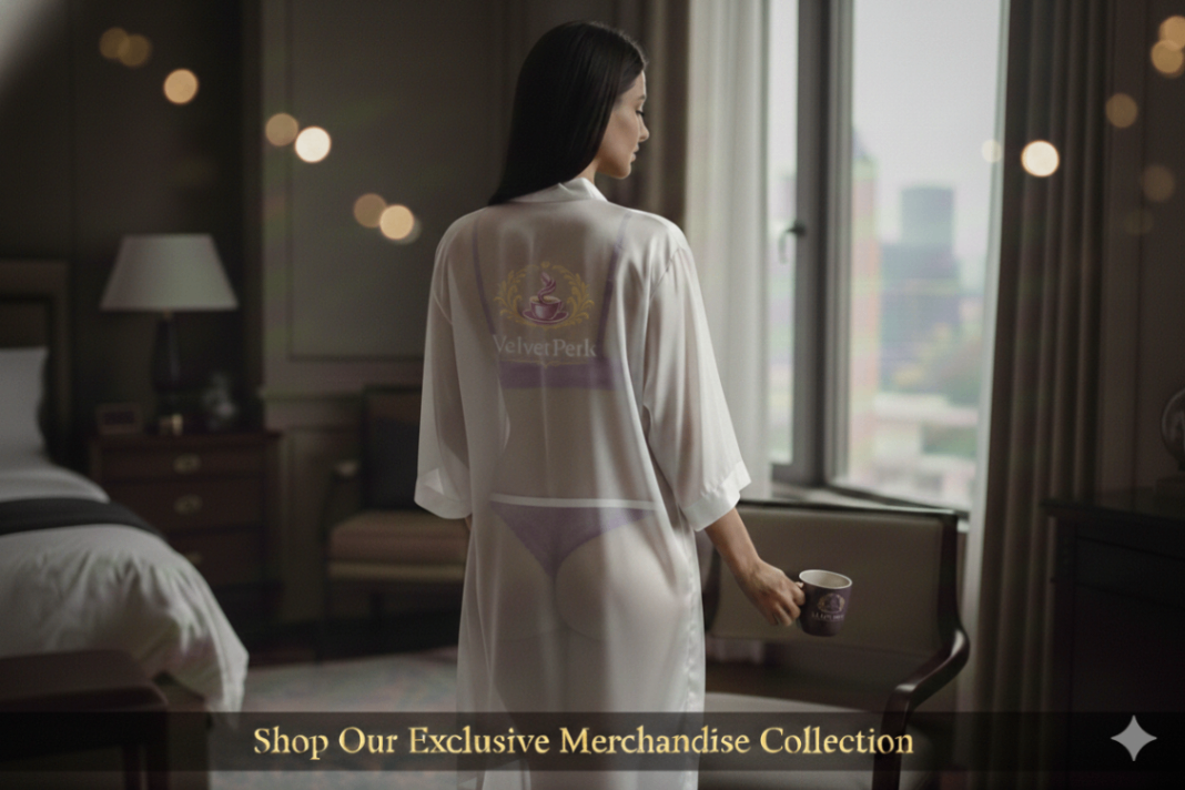 Woman in Velvet Perk Robe