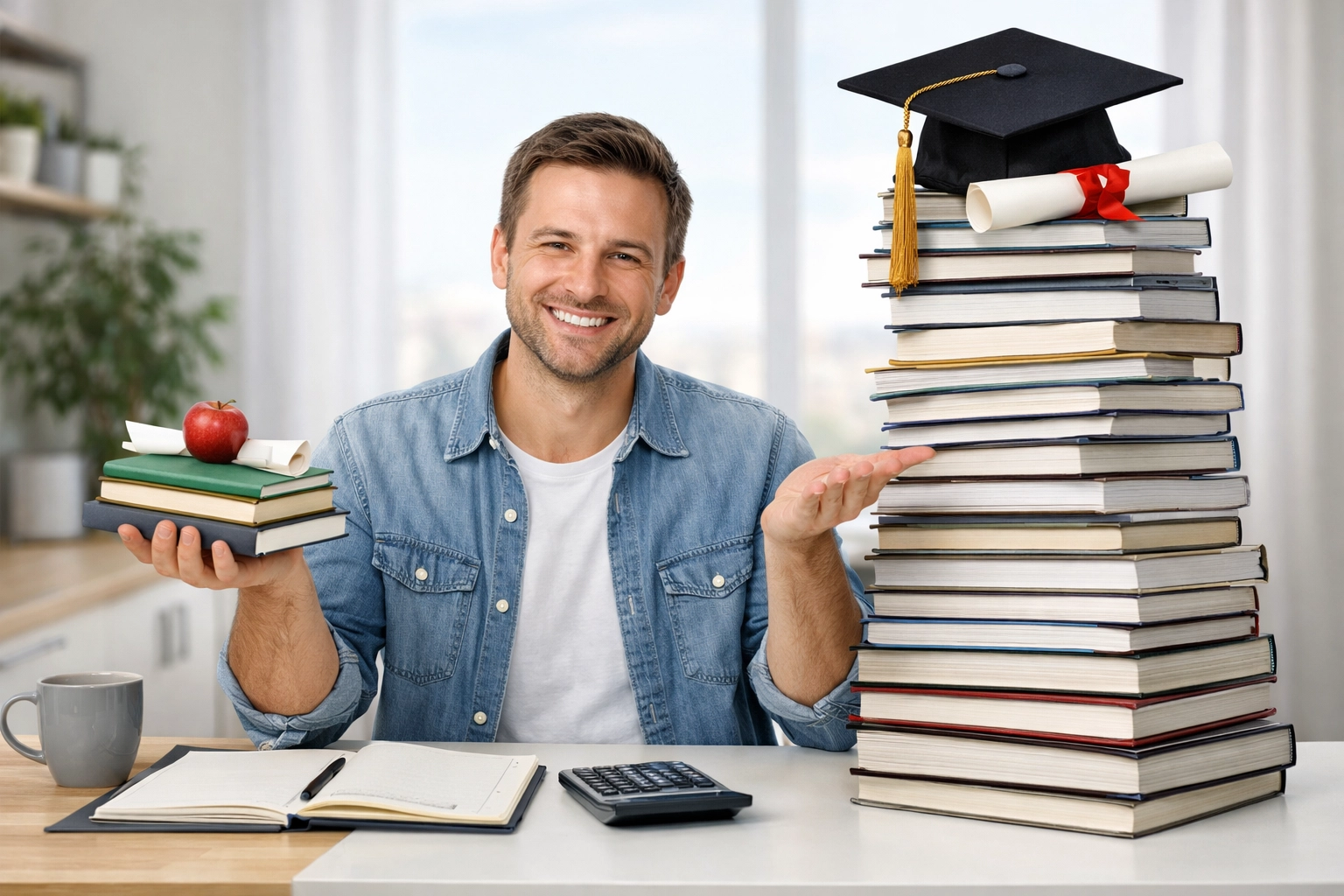 Student comparing DSST exam costs versus traditional college tuition expenses (1x1, center safe zone)