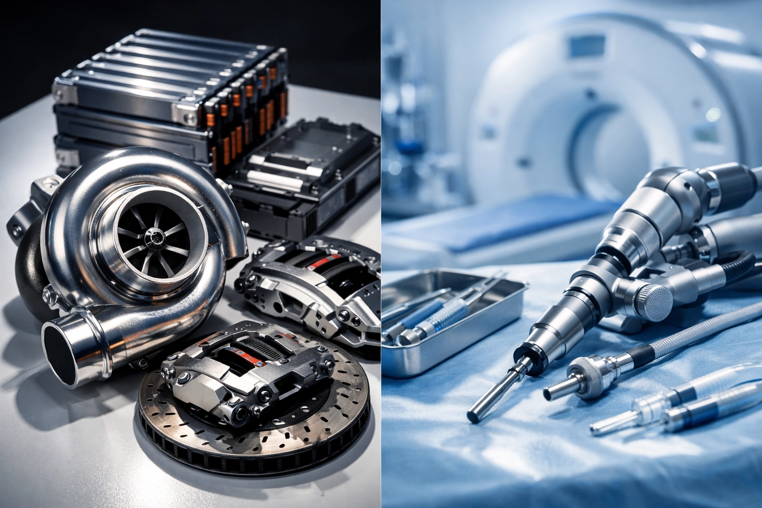 High-value automotive parts and medical devices prepared for urgent air freight shipping