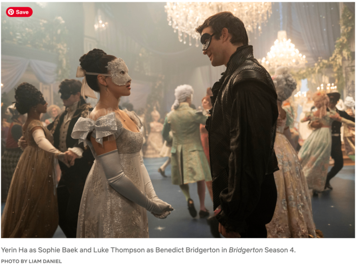 Bridgerton-inspired period drama visual: accents used as a class shortcut